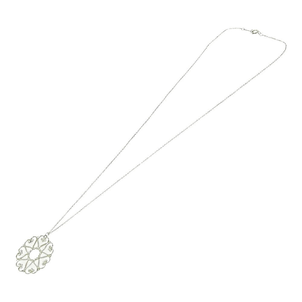 TIFFANYCo Tiffany Silver Venezia Goldoni Medallion Necklace Silver